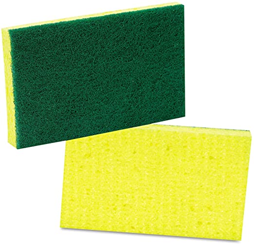 Green and Yellow Scrubbing Sponge