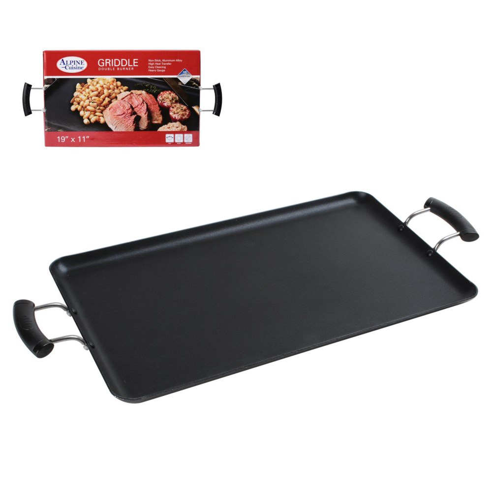 Alpine Cuisine Double Burner Griddle 19" x 11"