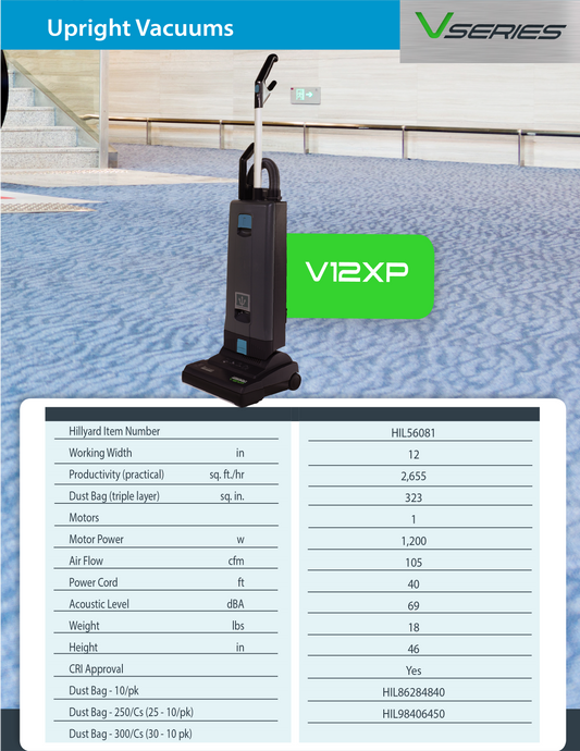 Hillyard Upright Vacuum V12XP