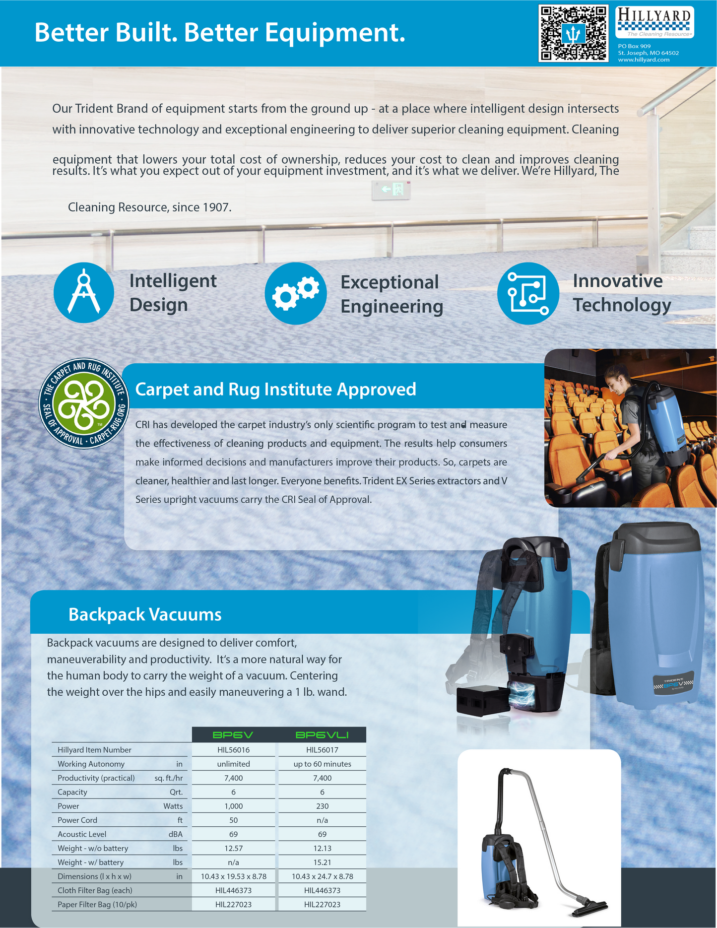 Hillyard Backpack Vacuums