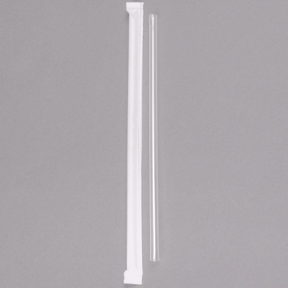Jumbo Wrapped Clear Straws 7 3/4"