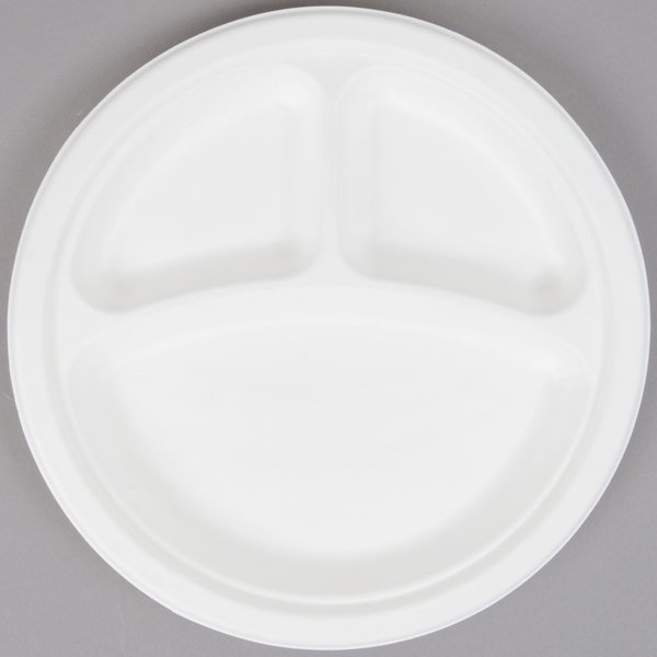 Flat Plates - Compostable Three Compartment