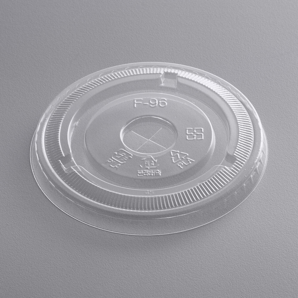 Lids Flat with Straw Hole Plastic Clear